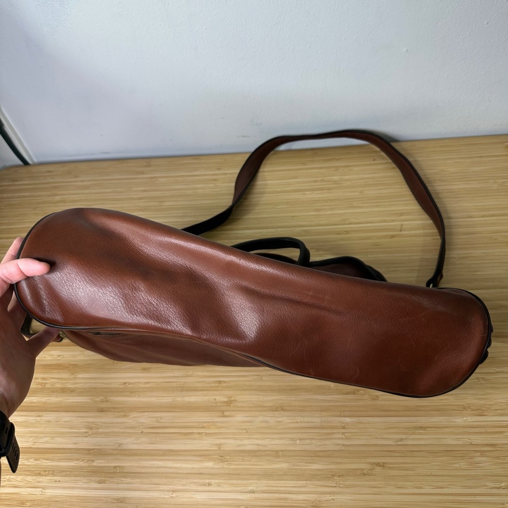 Mowen Leather Designs Messenger Briefcase Bag‎ Brown Black Leather Academia GUC - Picture 6 of 16